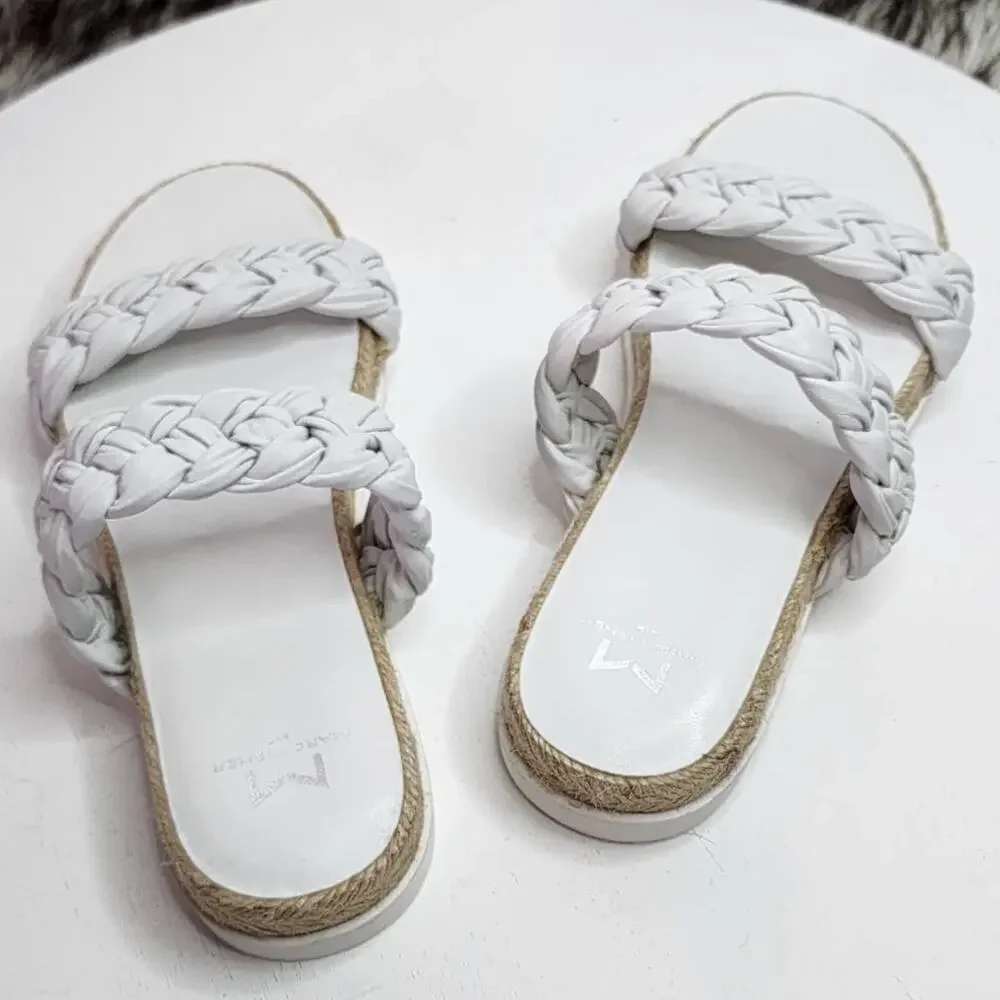 Marc Fisher Jaimee White Braided Espadrille Sandal